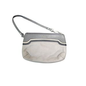 Coach Two-Tone Gray and Cream Wristlet